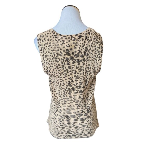 Vintage Y2K Cache Leopard Sequin Tank Top Size L Metallic Knit Glam Mob Wife Hot - Picture 4 of 11